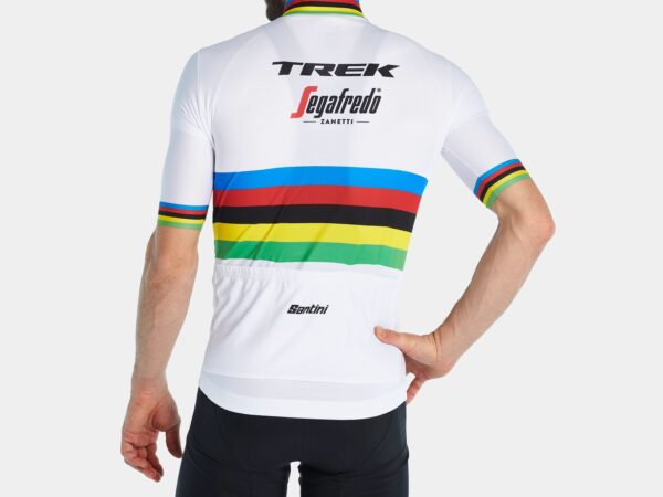 Lightweight short-sleeve jersey featuring the exclusive World Champion design for the Trek-Segafredo Team.