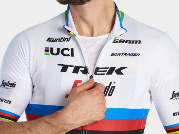 Lightweight short-sleeve jersey featuring the exclusive World Champion design for the Trek-Segafredo Team.